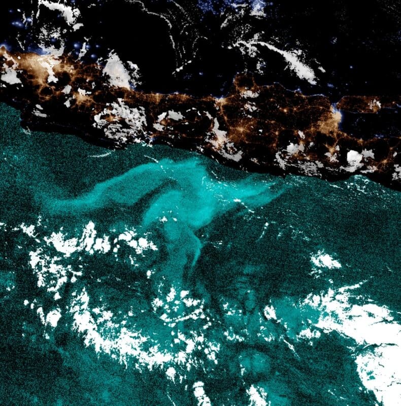 The Larger Milky Seas Can Be Seen From Space, As Shown In This Colorized Satellite Image Of An Event