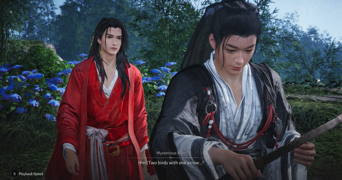  Where Winds Meet player convinces one of the game’s NPCs they’re pregnant with his baby