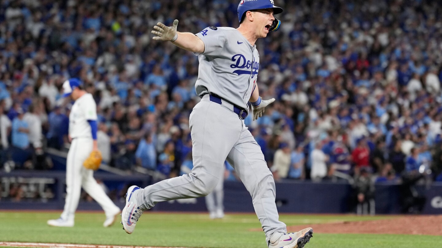  World Series Game 7: Dodgers beat Blue Jays 5-4 to become first repeat champion in 25 years