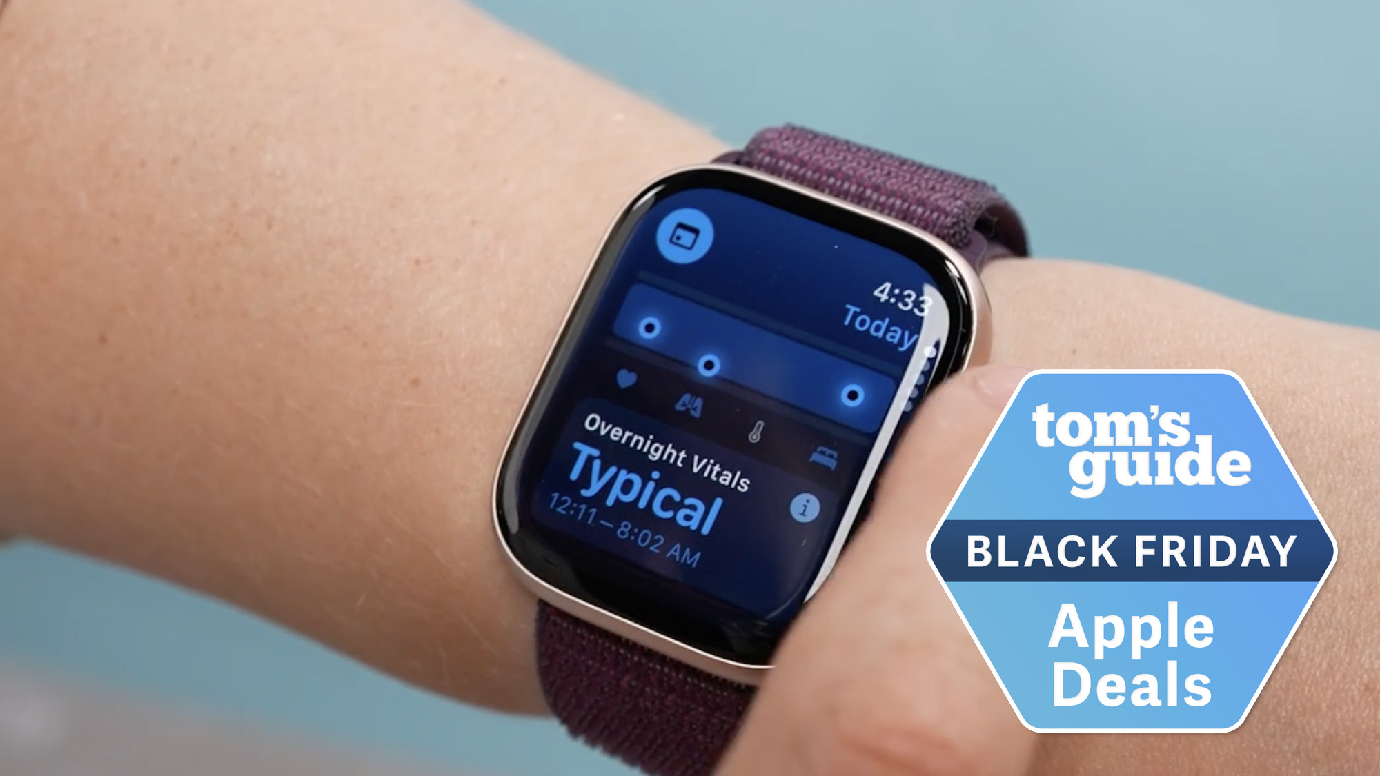 Apple Watch 10 with Tom's Guide Black Friday Apple Deals badge