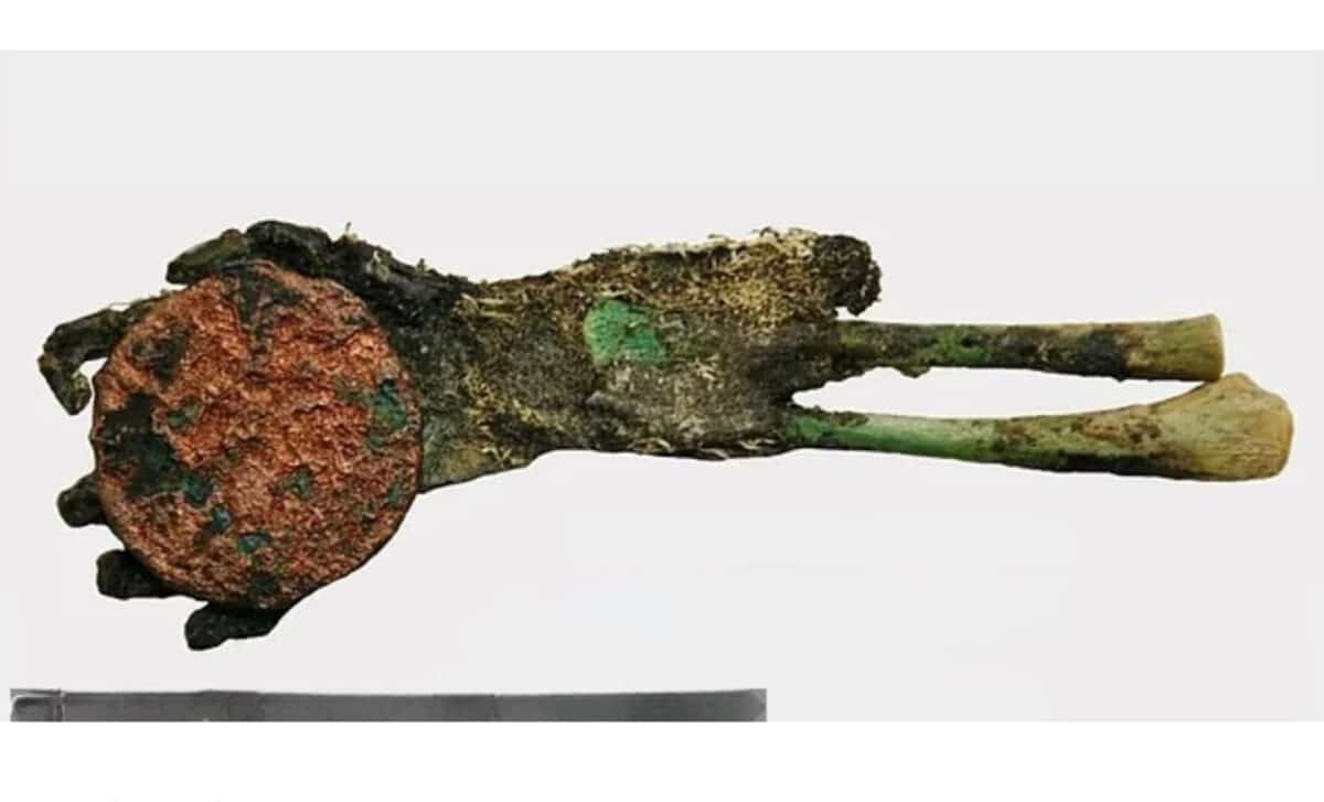 A Different Team Of Archaeologists Have Previously Uncovered The Mummified Hand Of A Newborn Baby Clutching A Copper Coin. This Is Another Example Of Remains Turning Green, But Only Partially