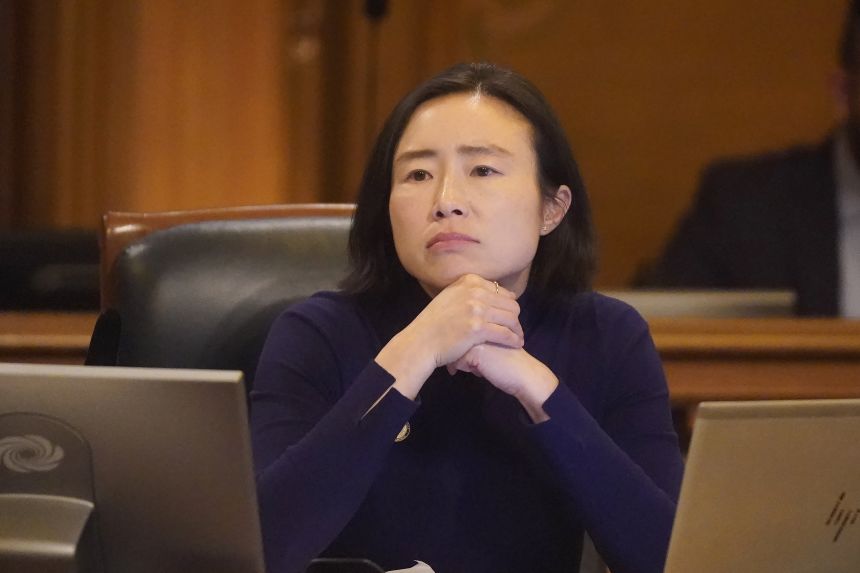 Supervisor Connie Chan is shown during a San Francisco Board of Supervisors meeting in San Francisco on January 9, 2024.