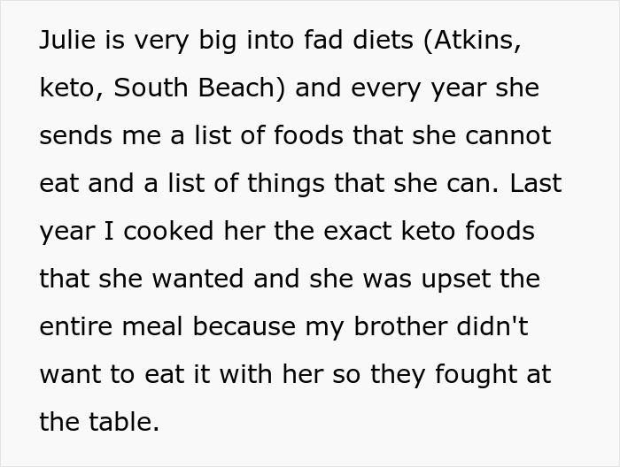 Woman Cancels Thanksgiving After 20 Years Of Hosting Because Of Sister-In-Law's Crazy Diet