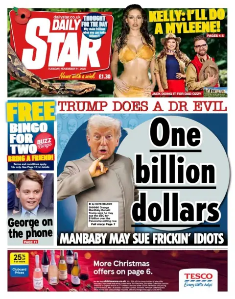 The headline on the front page of the Daily Star reads: "One billion dollars".