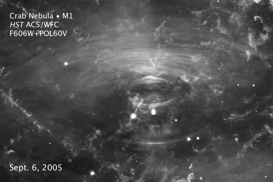 Time-lapse movie of M1 created from a series of 10 Hubble exposures.