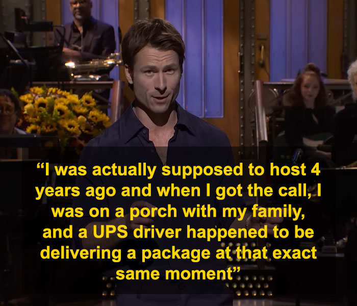 Glenn Powell shares emotional reason why he flew UPS driver to SNL during heartfelt monologue on stage. Glenn Powell shares emotional reason why he flew UPS driver to SNL during heartfelt monologue on stage.