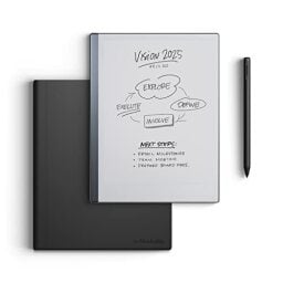 reMarkable Essentials Bundle – Black | reMarkable 2 Paper Tablet | includes 10.3” reMarkable Tablet, Marker Plus Pen with Eraser, Book Folio Cover in Black Leather, and 1-Year Free Connect Trial