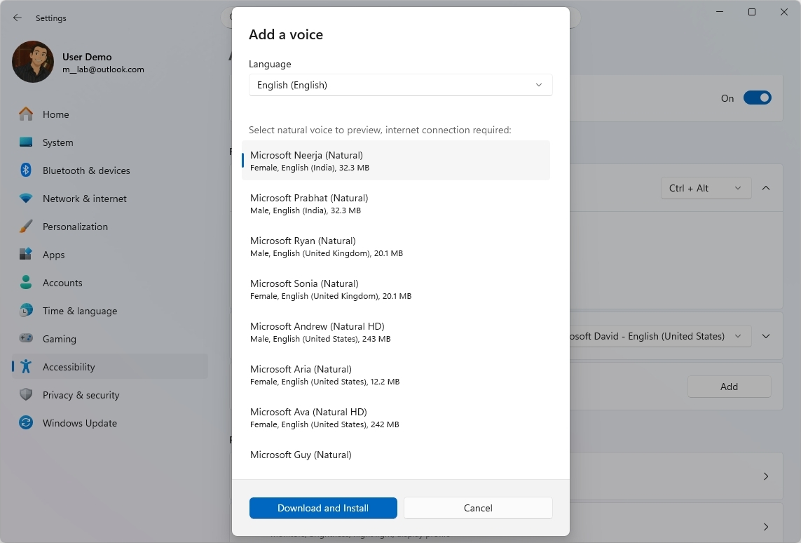 Magnifier download voices list