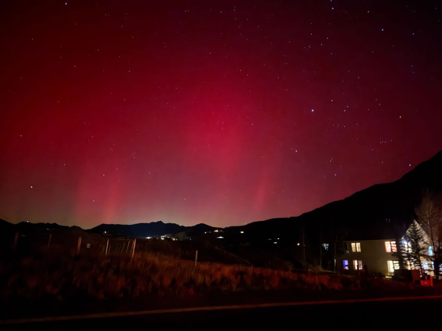 An aurora seen in Crested Butte, Colorado on Tuesday night.