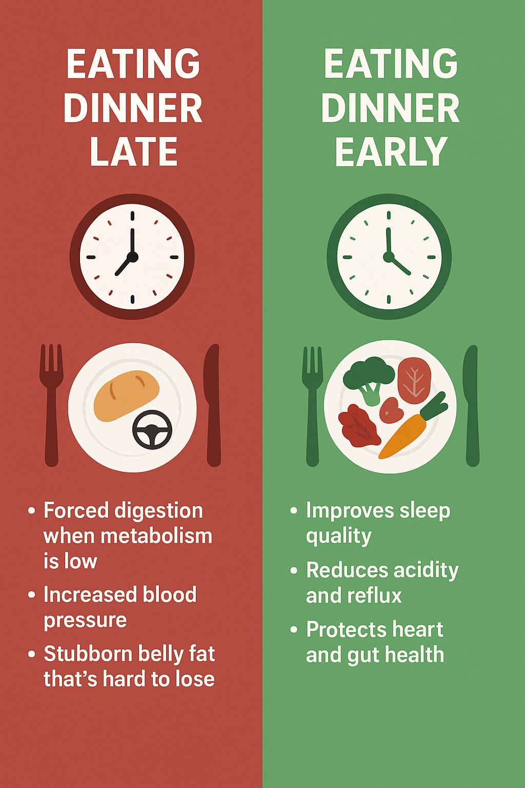 Dr Vatsya highlights that eating dinner early is a biological necessity.(Image generated via ChatGPT)