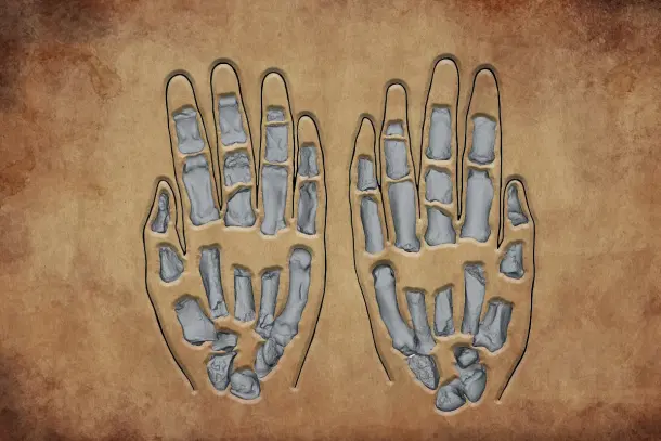 KNM-ER 101000: Paranthropus boisei palms fossil [from 'Nature'].