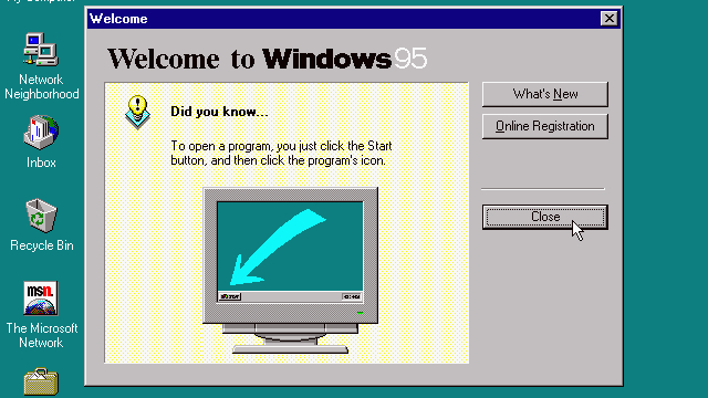 Windows 95 desktop
