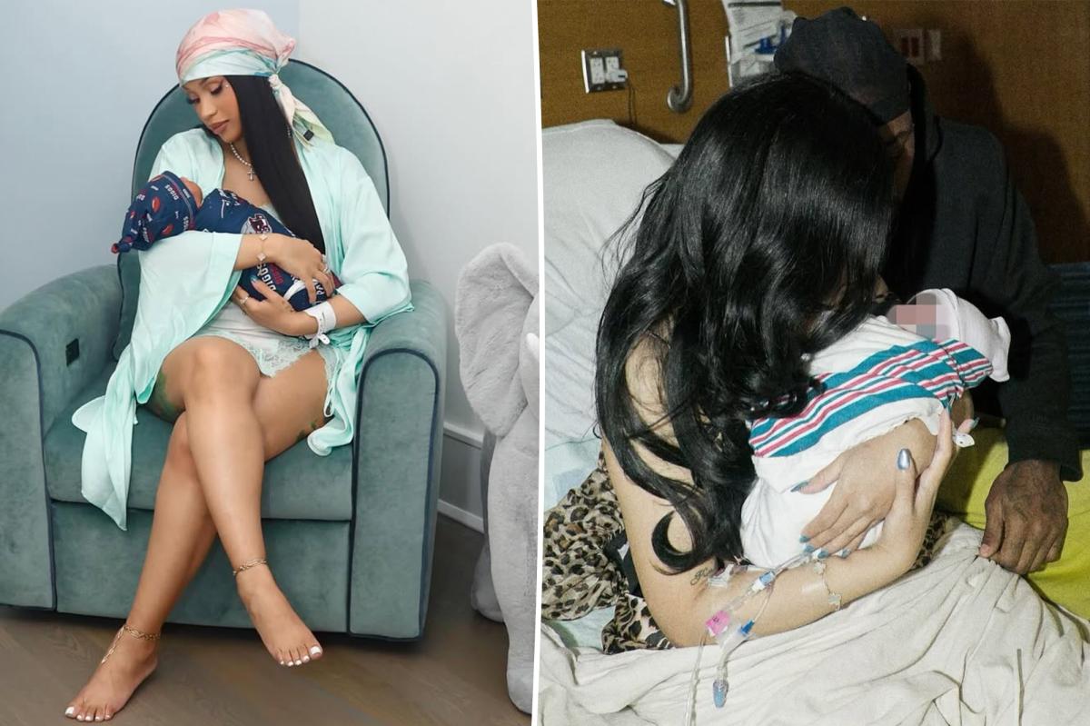  Cardi B sparks engagement rumors as she shares first photos of newborn son with Stefon Diggs