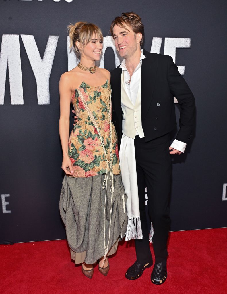 Suki Waterhouse and Robert Pattinson attend the "Die My Love" New York premiere