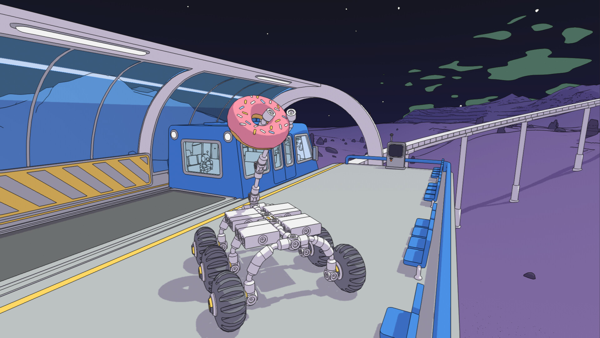 Screenshot from Mars First Logistics, a physics-based simulator about building Mars Rovers to transport cargo.