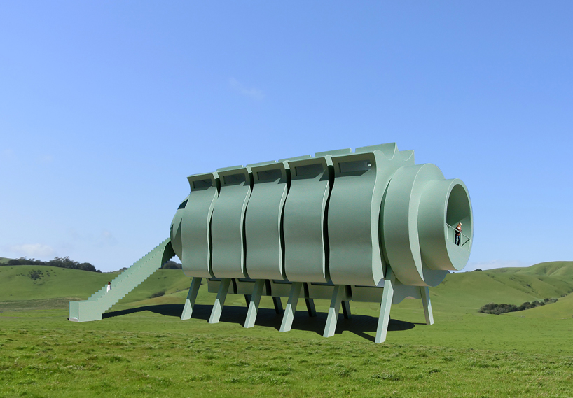 five rotating modules reconfigure to form interactive segmented house of the future