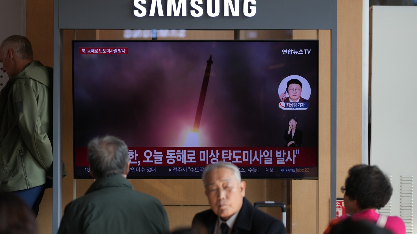 North Korea fires ballistic missile toward its eastern waters, Seoul says
