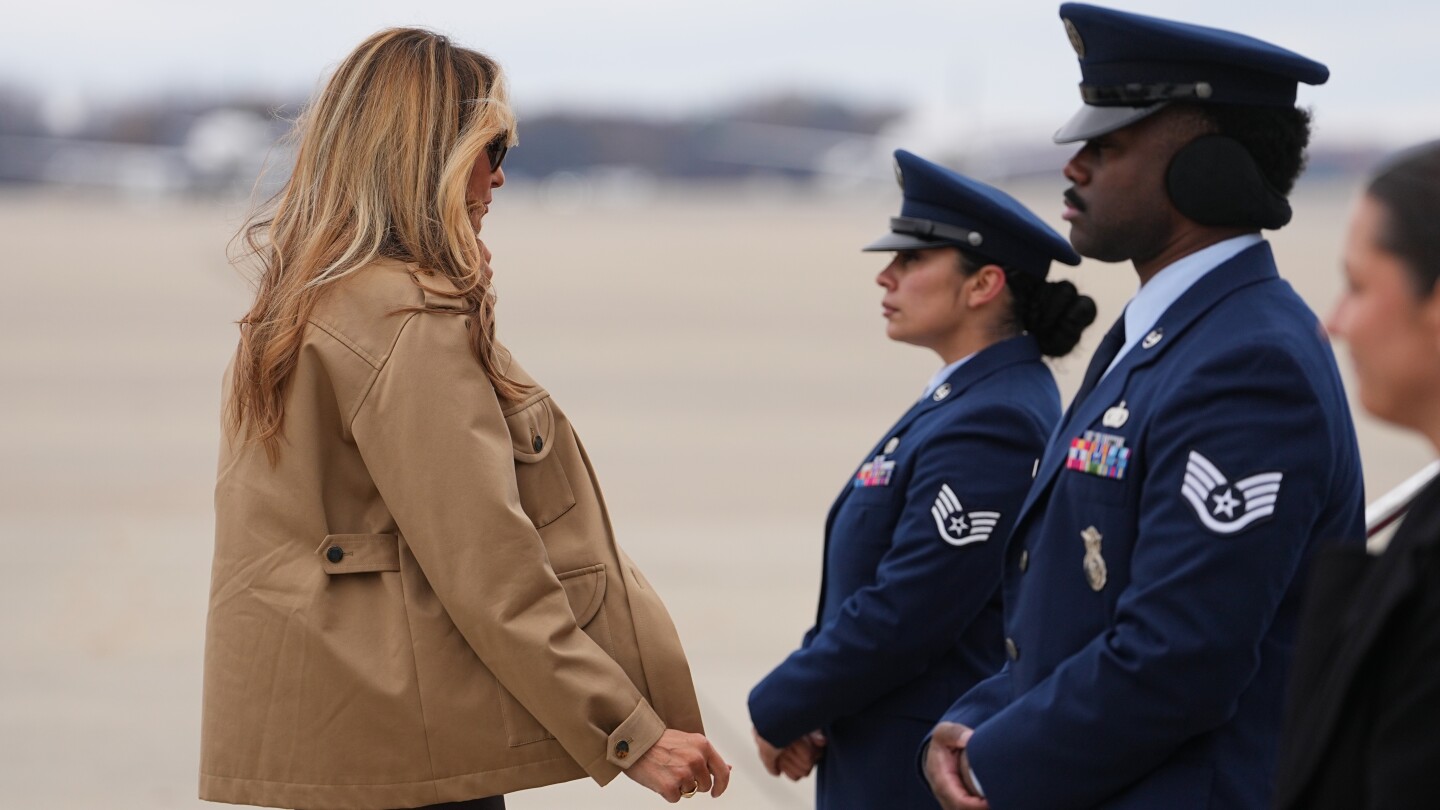  Melania Trump and Usha Vance visit North Carolina military families