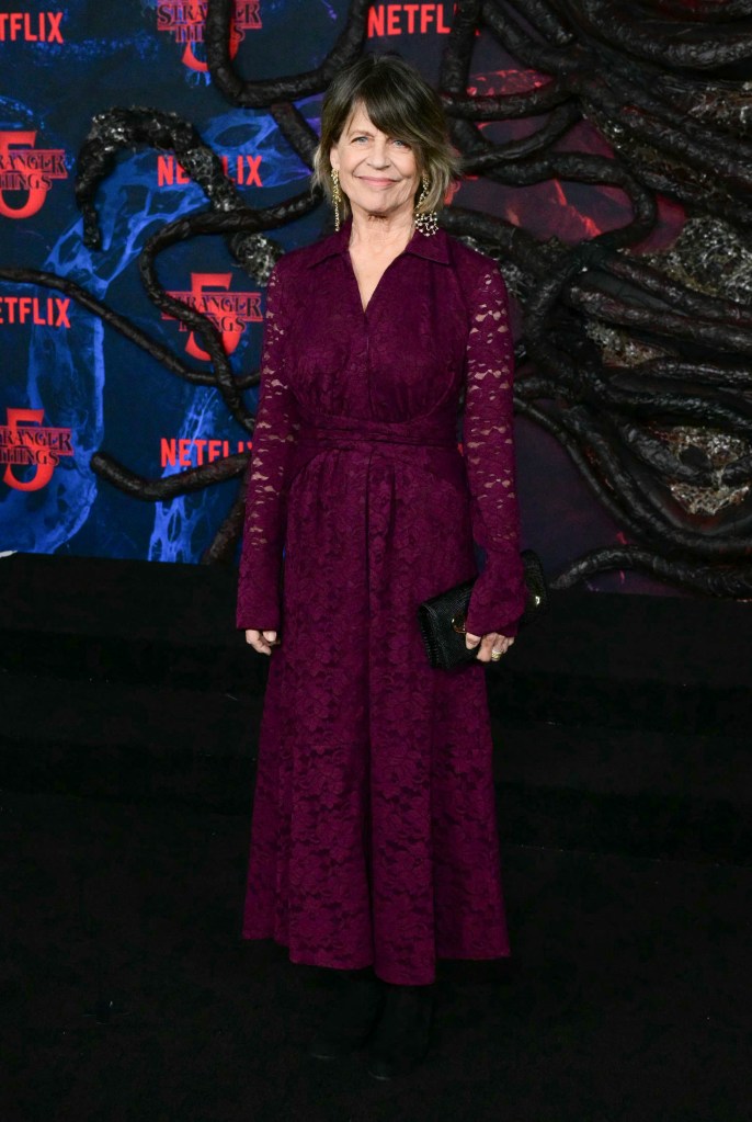 Linda Hamilton attends the "Stranger Things" season 5 premiere