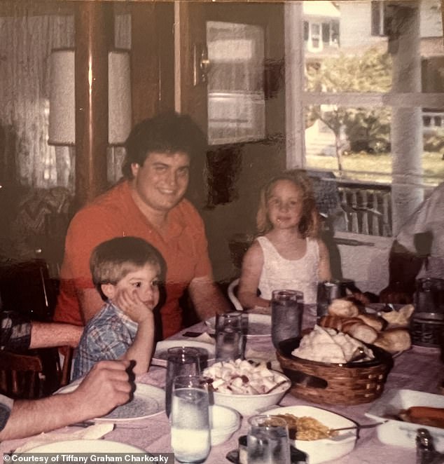 Tiffany is pictured here as a child with her uncle, who died of colon cancer at age 46. His death prompted the family to be tested for Lynch syndrome