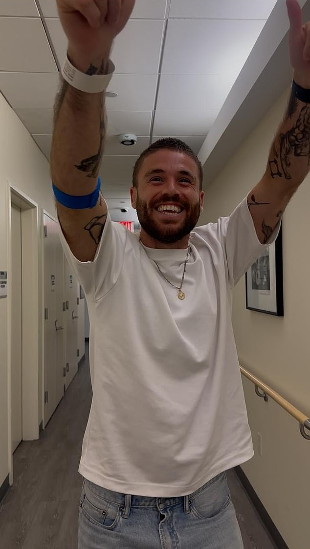 Pictured: The joy on my face after learning the cancer was contained to the testicle and I didn't need to have chemo