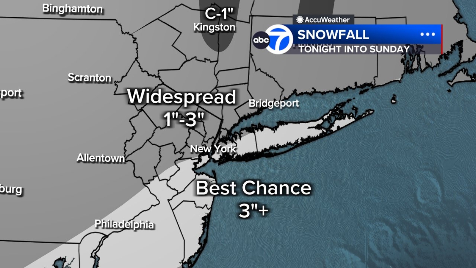  First widespread snowfall across NYC, Tri-State into Sunday