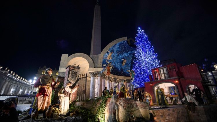 The nativity scene in St. Peter's Square