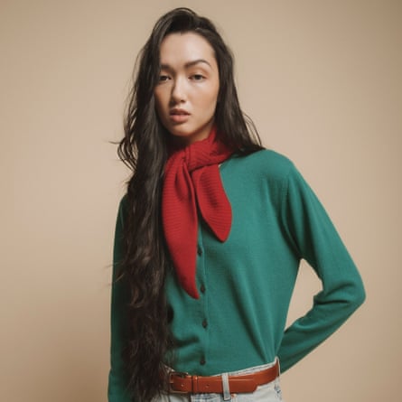 A model wearing a Kiltane’s Knitted Cashmere Neck Tie