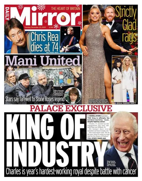 The headline on the front page of the Daily Mirror reads: "King of Industry."