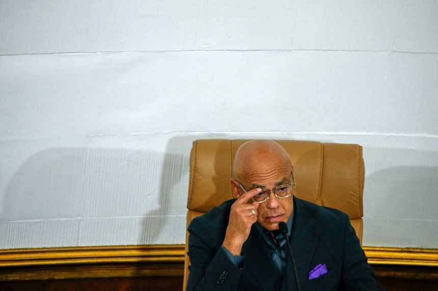 Venezuela's National Assembly President Jorge Rodriguez attends a session of the assembly in Caracas, Venezuela, on October 28, 2025.