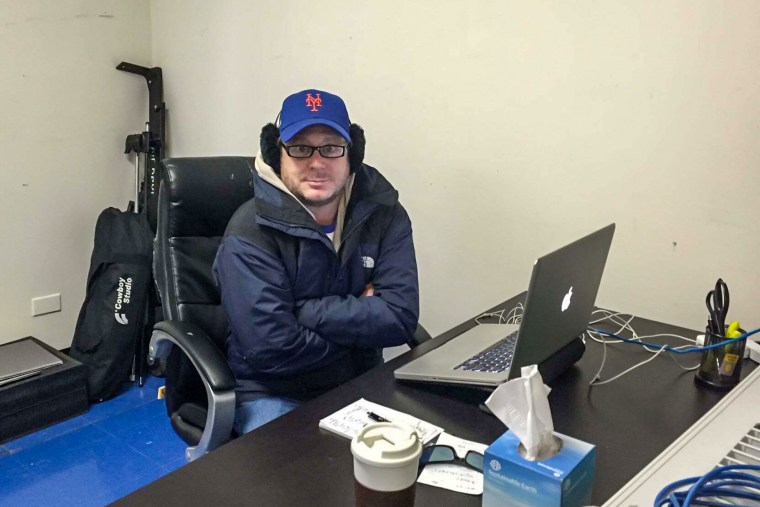 Jeff Nimoy during his earliest days when the only office space was the film vault, which was freezing.