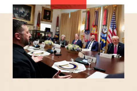 Reuters Ukraine's President Volodymyr Zelenskiy meets with U. President Donald Trump over lunch in the Cabinet Room at the White House in Washington