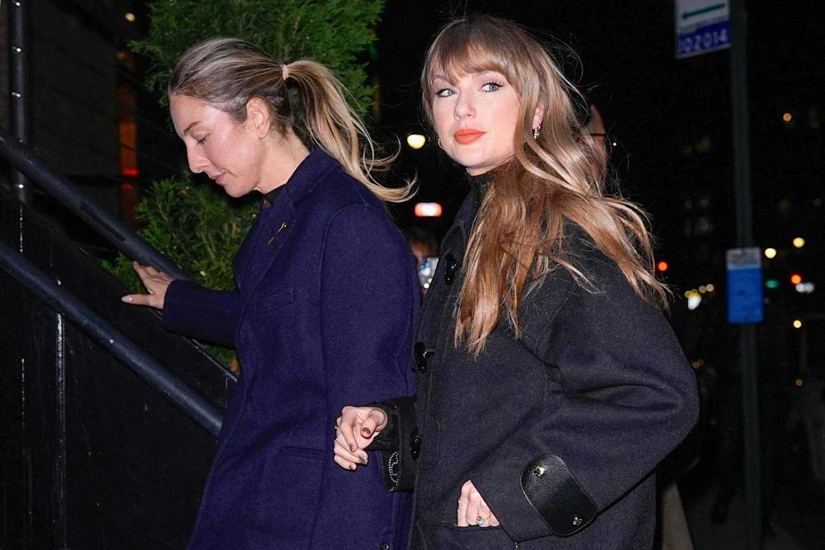  Taylor Swift Bundles Up in $6,400 Black Louis Vuitton Coat and $2,370 Leather Boots for Dinner with Este Haim