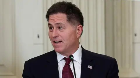 Getty Images Dell Technologies CEO Michael Dell at a 2025 event promoting Trump accounts 