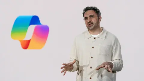 Bloomberg via Getty Images Mustafa Suleyman, chief executive officer of of Microsoft AI, speaks during an event commemorating the 50th anniversary of the company at Microsoft headquarters in Redmond, Washington, US, on Friday, April 4, 2025. 