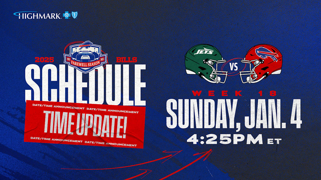  Date, Time and TV Network announced for Bills vs. Jets Week 18 game