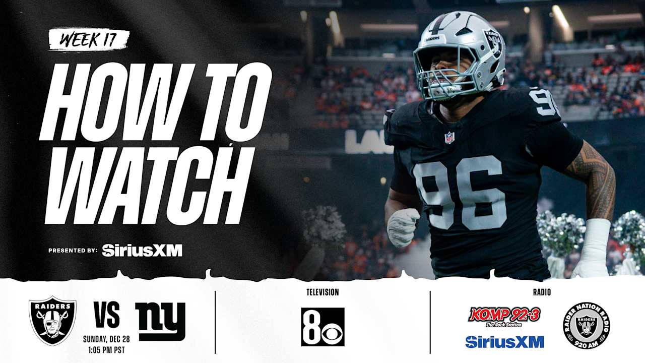  How to watch, listen to and livestream Raiders vs. Giants – Raiders.com