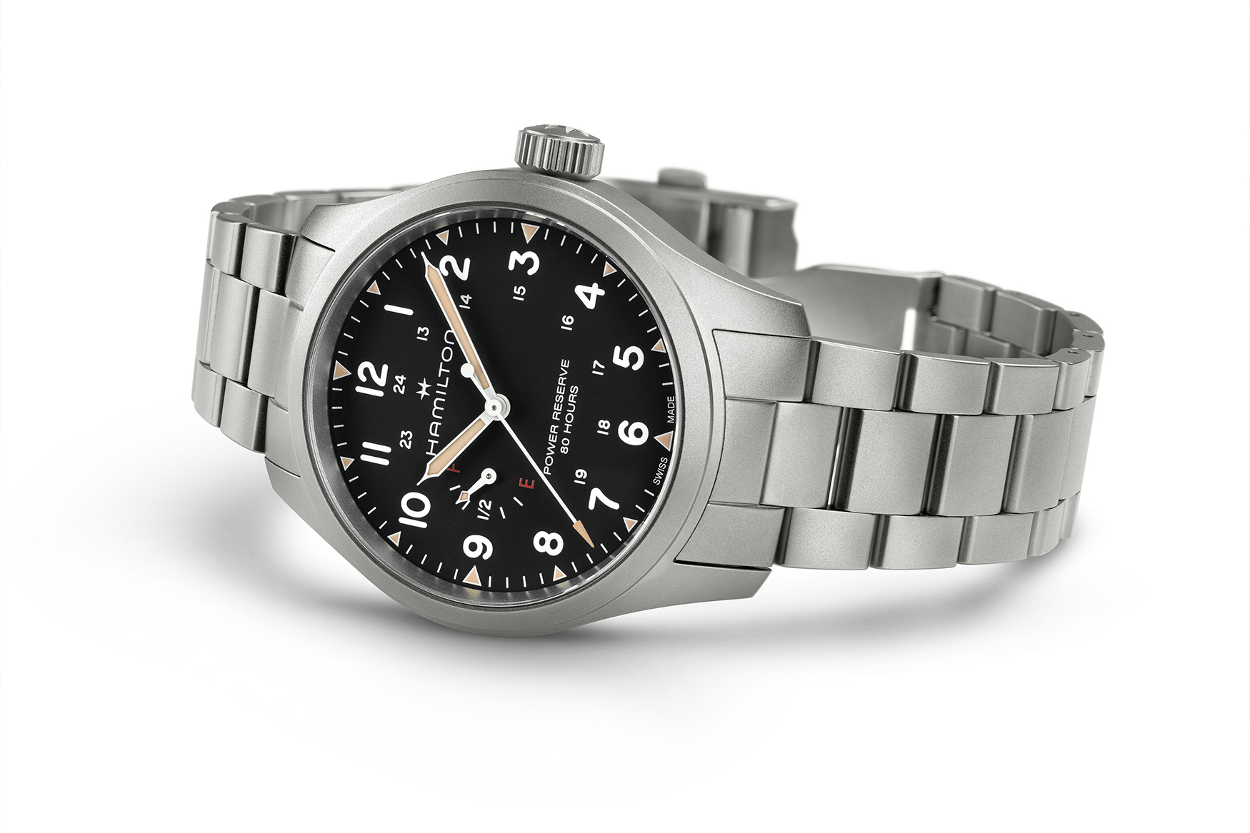 Khaki field power reserve black bracelet