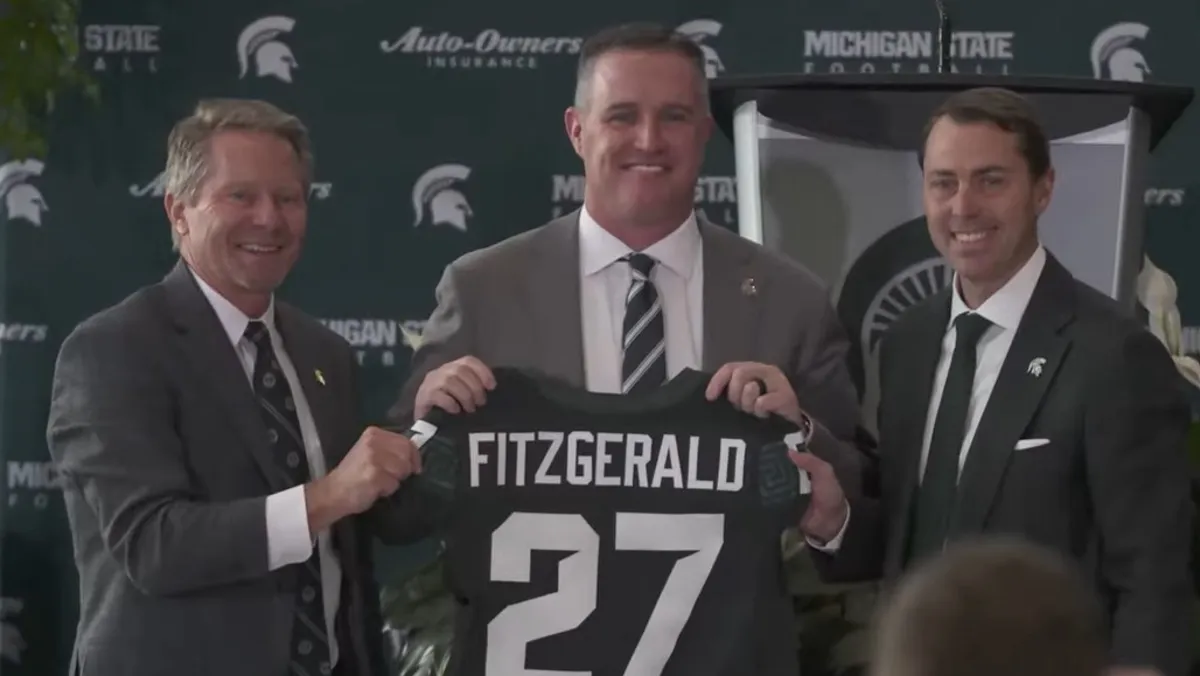  Pat Fitzgerald press conference livestream video at MSU football