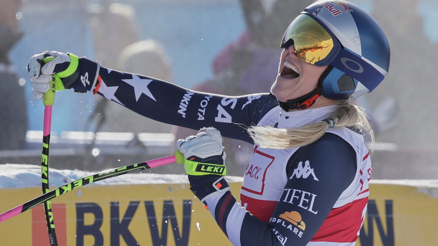  Remarkable Lindsey Vonn wins World Cup downhill at age 41 to start her Olympic season