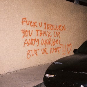Skrillex, 'F*CK U SKRILLEX YOU THINK UR ANDY WARHOL BUT UR NOT!!'