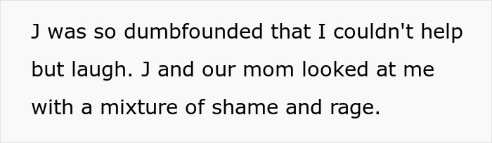 Text excerpt showing a person's reaction of laughing while others express shame and rage over weight and health issues. Text excerpt showing a person's reaction of laughing while others express shame and rage over weight and health issues.