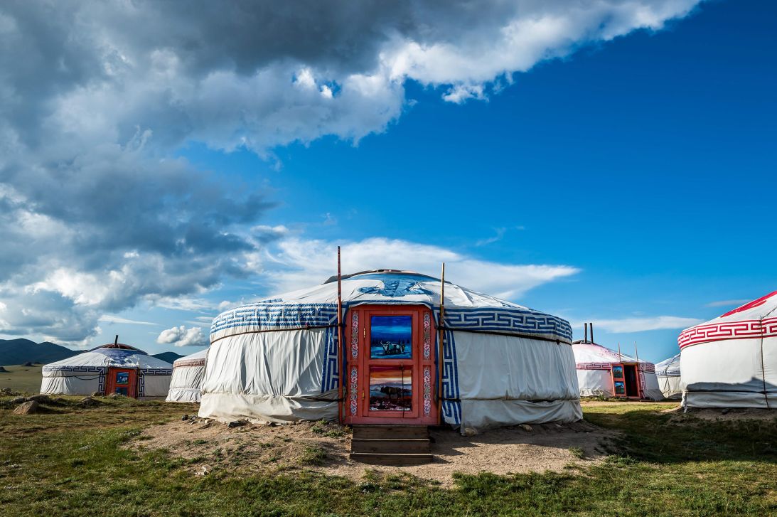 A traditional ger (also sometimes called a yurt) in Mongolia.