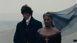 Jacob Elordi as Heathcliff and Margot Robbie as Catherine Earnshaw in “Wuthering Heights”