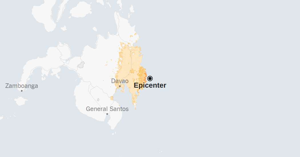  Map: 6.4-Magnitude Earthquake Shakes the Philippine Sea