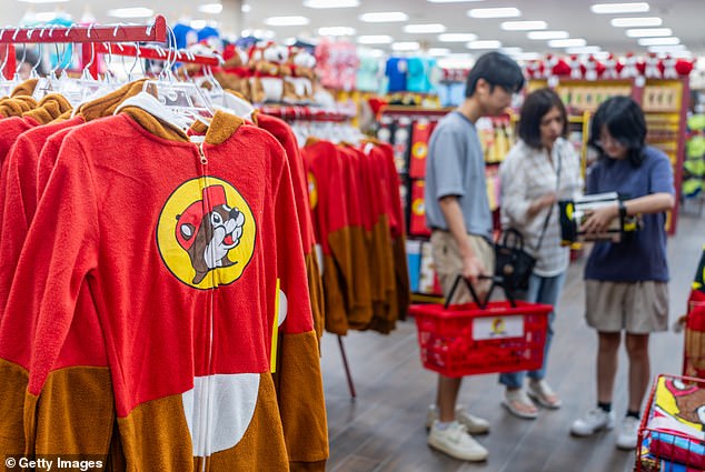 There are aisles of branded apparel emblazoned with Buc-ee’s grinning beaver mascot