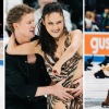 Side by side photos of Amber Glenn, Evan Bates and Madison Chock and Ilia Malinin at national championships in St. Louis, Mo. 