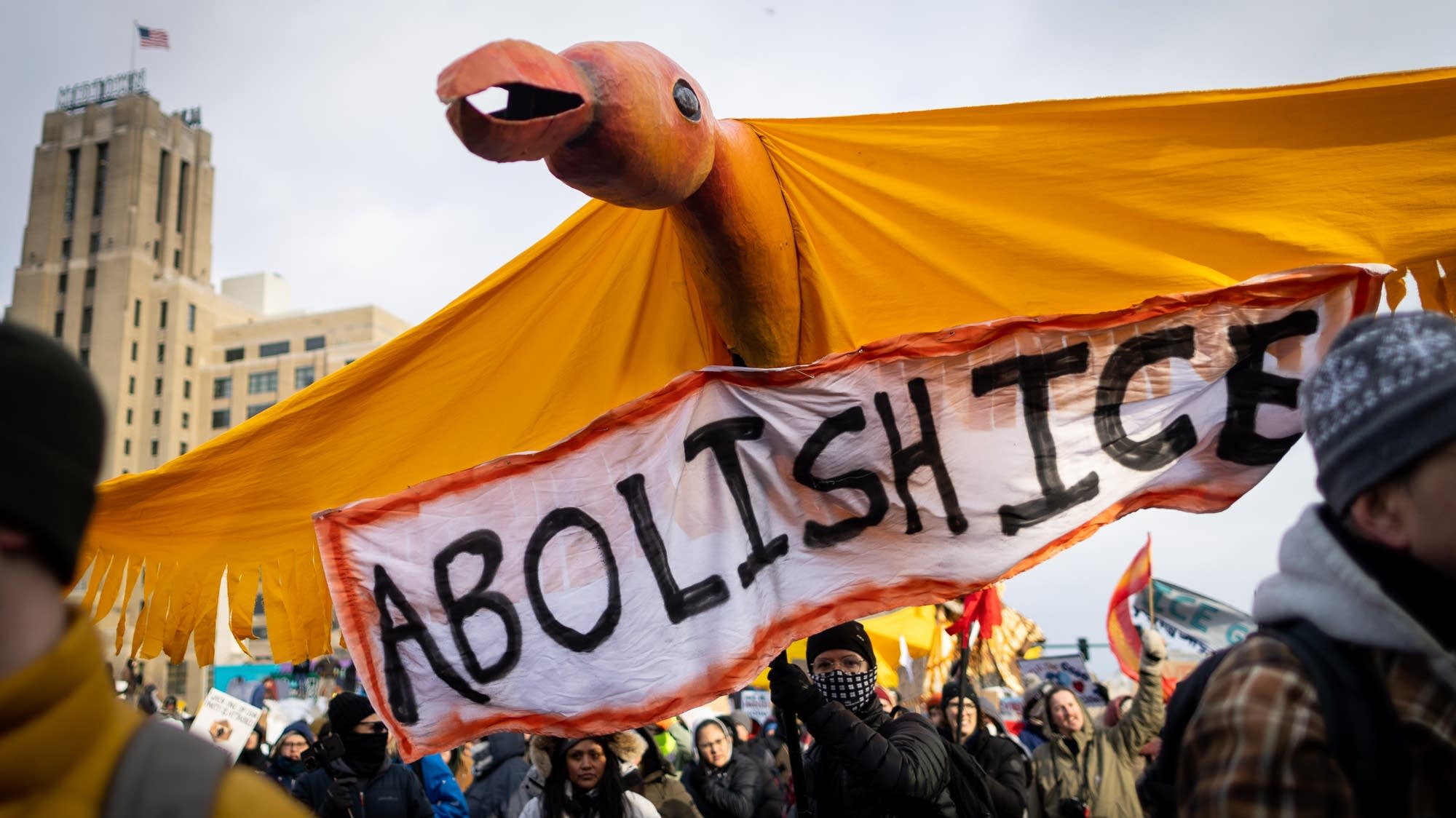  Anti-ICE protesters gather in Powderhorn Park in Minneapolis – MPR News