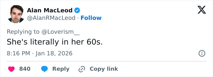 Social media comment highlighting Pierce Brosnan's wife in her 60s amid online trolls over transformation.