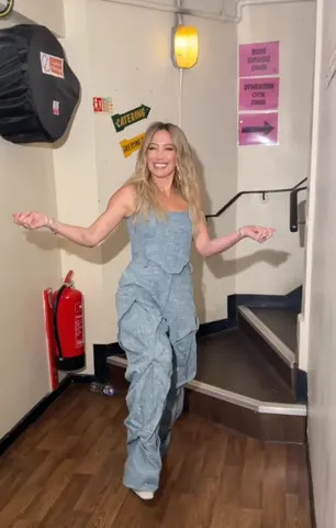 Hilary Duff/Instagram Duff wore a sparkly textured two-piece for most of the show